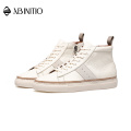 Luxury Customizable High Top Leather White Shoes Sneakers For Men